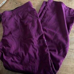 Maroon greys anatomy (stretch) scrub SET